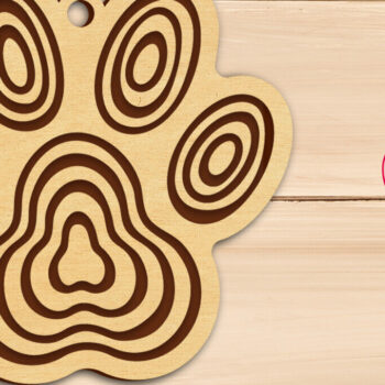 Intra απο ξύλο plywood Χρώμα wenge 3mm-4mm πάχος - με μπρελόκ για σκύλους Δίασταση 2x2 cm INTRAFABR-104535492 - Image 1