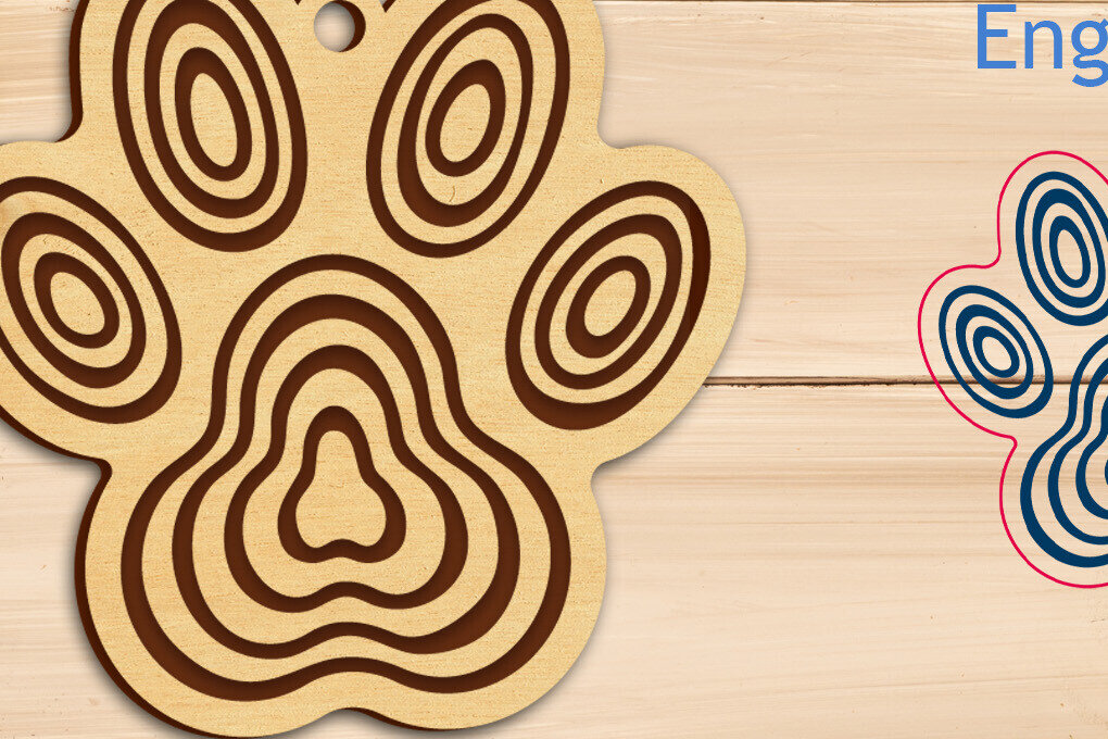 Intra απο ξύλο plywood  Χρώμα wenge 3mm-4mm πάχος - με μπρελόκ για σκύλους Δίασταση 2x2 cm INTRAFABR-104535492