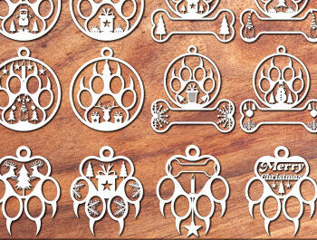 Intra απο ξύλο plywood  Χρώμα wenge 3mm-4mm πάχος - Δέσμη κοπής λέιζερ ποδιών σκύλου Δίασταση 30x20 cm INTRAFABR-104535514 - Image 1