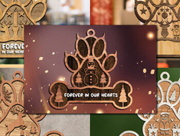 Intra απο ξύλο plywood  Χρώμα wenge 3mm-4mm πάχος - Δέσμη κοπής λέιζερ ποδιών σκύλου Δίασταση 30x20 cm INTRAFABR-104535480 - Image 1