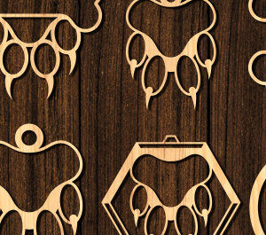 Intra απο ξύλο plywood  Χρώμα wenge 3mm-4mm πάχος - Δέσμη κοπής λέιζερ ποδιών σκύλου Δίασταση 30x20 cm INTRAFABR-94069881