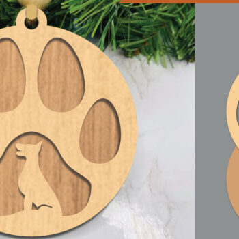 Intra απο ξύλο plywood Χρώμα wenge 3mm-4mm πάχος - Στολίδι κοπής με λέιζερ σκύλου Δίασταση 6x6 cm INTRAFABR-122724193 - Image 1