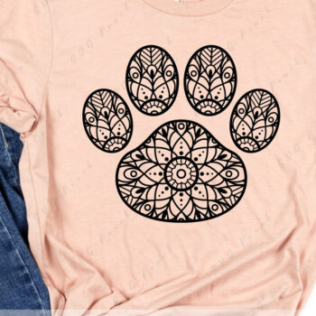 Intra απο ξύλο plywood  Χρώμα wenge 3mm-4mm πάχος - Dog Paw Mandala Δίασταση 30x30 cm INTRAFABR-101688864 - Image 1