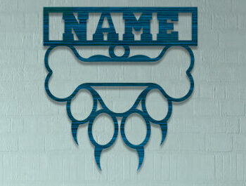 Intra απο ξύλο plywood  Χρώμα wenge 3mm-4mm πάχος - Σύμβολο ονόματος ποδιού σκύλου Δέσμη κοπής με λέιζερ Δίασταση 30x20 cm INTRAFABR-96283561 - Image 4