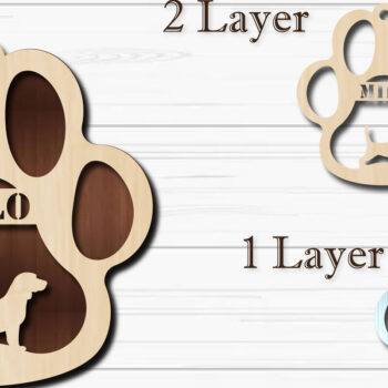 Intra απο ξύλο plywood  Χρώμα wenge 3mm-4mm πάχος - Στολίδι με πόδι σκύλου Beagle Δίασταση 4x4 cm INTRAFABR-118755843 - Image 1