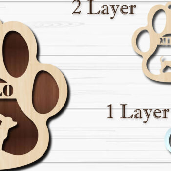 Intra απο ξύλο plywood Χρώμα wenge 3mm-4mm πάχος - Στολίδι με πόδια σκύλου Τσιουάουα Δίασταση 4x4 cm INTRAFABR-95353500 - Image 1