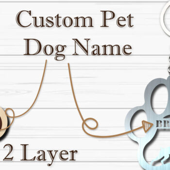 Intra απο ξύλο plywood  Χρώμα wenge 3mm-4mm πάχος - Στολίδι Dog Paw Doberman Δίασταση 4x4 cm INTRAFABR-54380259 - Image 2