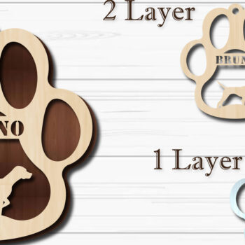 Intra απο ξύλο plywood  Χρώμα wenge 3mm-4mm πάχος - Στολίδι με πόδι σκύλου Pointer Δίασταση 4x4 cm INTRAFABR-94913870 - Image 1