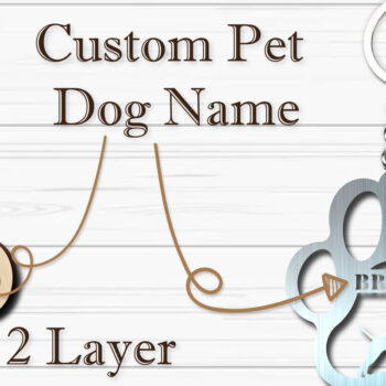 Intra απο ξύλο plywood  Χρώμα wenge 3mm-4mm πάχος - Στολίδι με πόδι σκύλου Pointer Δίασταση 4x4 cm INTRAFABR-94913870 - Image 2