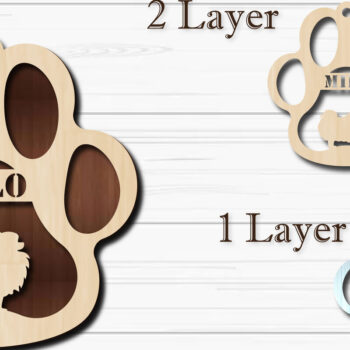 Intra απο ξύλο plywood  Χρώμα wenge 3mm-4mm πάχος - Στολίδι για σκύλους Pomeranian Δίασταση 4x4 cm INTRAFABR-92549628 - Image 1