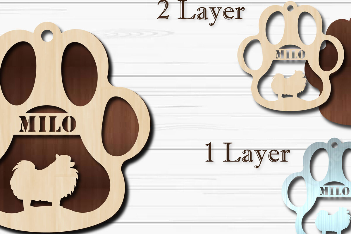 Intra απο ξύλο plywood  Χρώμα wenge 3mm-4mm πάχος - Στολίδι για σκύλους Pomeranian Δίασταση 4x4 cm INTRAFABR-92549628