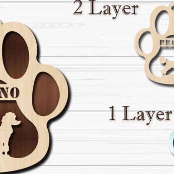 Intra απο ξύλο plywood  Χρώμα wenge 3mm-4mm πάχος - Στολίδι για σκύλους Poodle Δίασταση 4x4 cm INTRAFABR-92486065 - Image 1