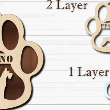 Intra απο ξύλο plywood  Χρώμα wenge 3mm-4mm πάχος - Στολίδι για σκύλους Giant Schnauzer Δίασταση 4x4 cm INTRAFABR-92743233 - Image 1