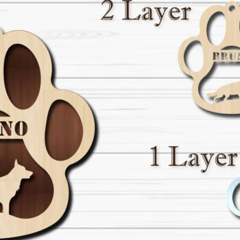 Intra απο ξύλο plywood  Χρώμα wenge 3mm-4mm πάχος - Στολίδι για πόδι σκύλου Sheepdog Δίασταση 4x4 cm INTRAFABR-104129088 - Image 1