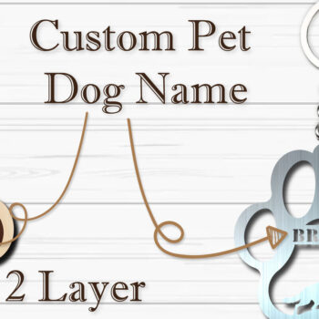 Intra απο ξύλο plywood  Χρώμα wenge 3mm-4mm πάχος - Στολίδι για πόδι σκύλου Sheepdog Δίασταση 4x4 cm INTRAFABR-104129088 - Image 2