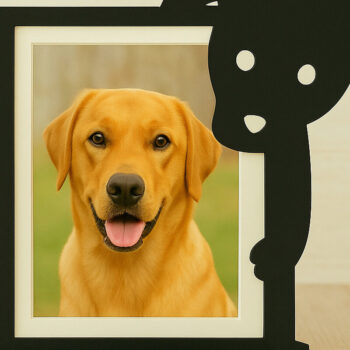 Intra απο ξύλο plywood Χρώμα wenge 3mm-4mm πάχος - κοπής με λέιζερ Κορνίζα φωτογραφιών σκύλου Δίασταση 4x4 cm INTRAFABR-124401902 - Image 1