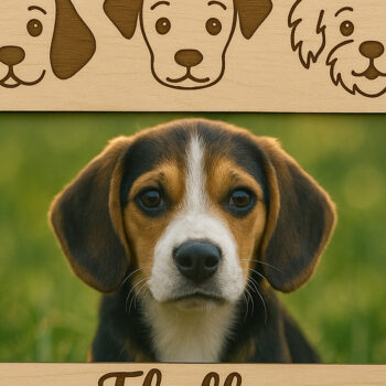 Intra απο ξύλο plywood Χρώμα wenge 3mm-4mm πάχος - κοπής με λέιζερ Κορνίζα φωτογραφιών σκύλου Δίασταση 4x4 cm INTRAFABR-124401903 - Image 1