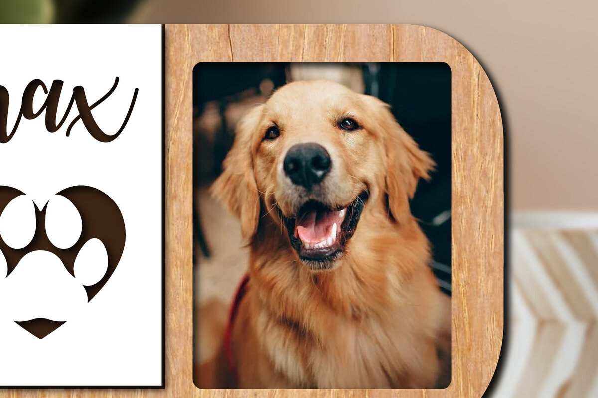 Intra απο ξύλο plywood  Χρώμα wenge 3mm-4mm πάχος - κοπής με λέιζερ για κορνίζα σκύλου Δίασταση 20x25 cm INTRAFABR-124401905