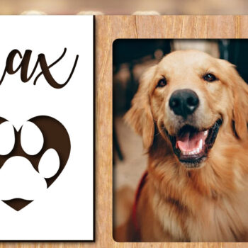 Intra απο ξύλο plywood  Χρώμα wenge 3mm-4mm πάχος - κοπής με λέιζερ για κορνίζα σκύλου Δίασταση 20x25 cm INTRAFABR-124401905 - Image 2