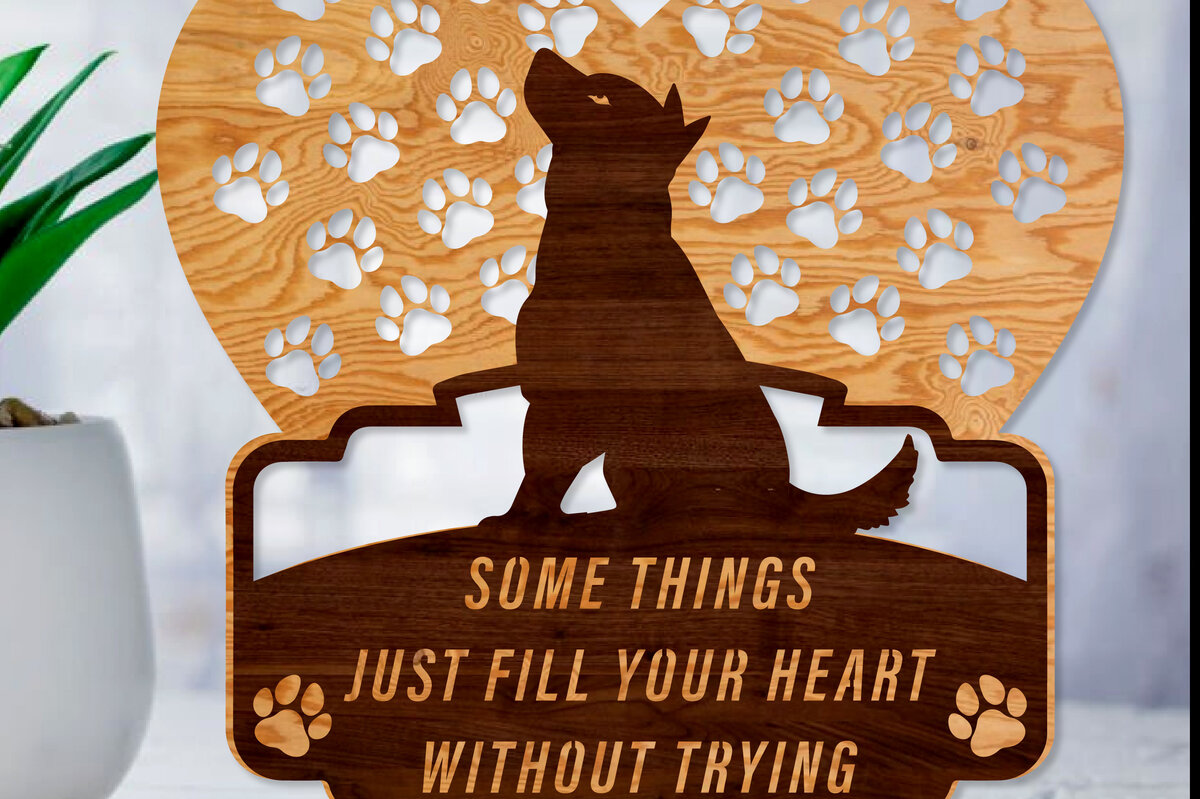 Intra απο ξύλο plywood  Χρώμα wenge 3mm-4mm πάχος - Dog Pop Up Decor κοπής με λέιζερ 3d Δίασταση 20x20 cm INTRAFABR-95695450