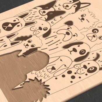 Intra απο ξύλο plywood Χρώμα wenge 3mm-4mm πάχος - Dog Puzzle | Ξύλινο παιχνίδι για παιδιά Δίασταση 30x20 cm INTRAFABR-117085082 - Image 2