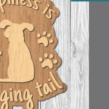 Intra απο ξύλο plywood Χρώμα wenge 3mm-4mm πάχος - Διακόσμηση κοπής με λέιζερ αποσπάσματα σκύλου 6 Δίασταση 20x20 cm INTRAFABR-117085261 - Image 1