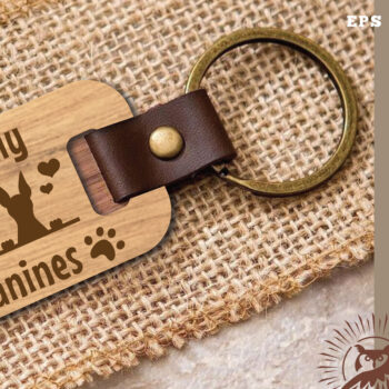 Intra απο ξύλο plywood Χρώμα wenge 3mm-4mm πάχος - Μπρελόκ με λέιζερ αποσπάσματα σκύλου 4 Δίασταση 4x4 cm INTRAFABR-72377345 - Image 1