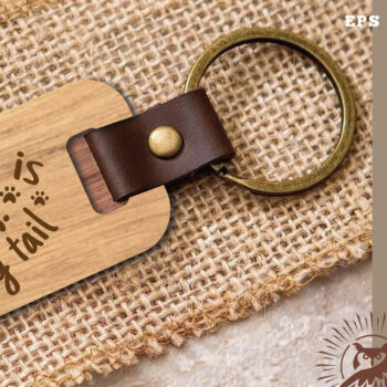 Intra απο ξύλο plywood  Χρώμα wenge 3mm-4mm πάχος - Μπρελόκ με λέιζερ Quotes Dog 6 Δίασταση 4x4 cm INTRAFABR-112120434 - Image 1