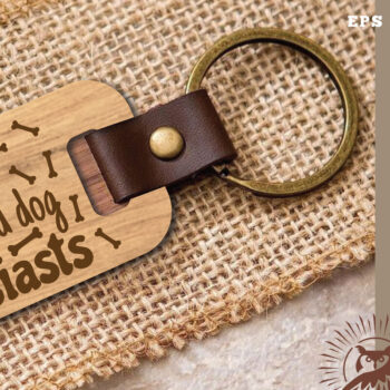 Intra απο ξύλο plywood  Χρώμα wenge 3mm-4mm πάχος - Μπρελόκ με λέιζερ Quotes Dog 8 Δίασταση 4x4 cm INTRAFABR-90727440 - Image 1