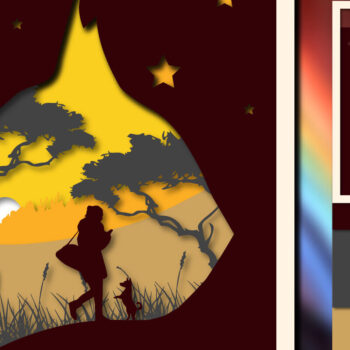 Intra απο ξύλο plywood  Χρώμα wenge 3mm-4mm πάχος - Dog Shadow Lightbox Laser 3D Δίασταση 20x20 cm INTRAFABR-90727483 - Image 1