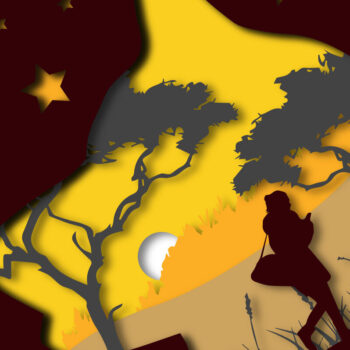 Intra απο ξύλο plywood  Χρώμα wenge 3mm-4mm πάχος - Dog Shadow Lightbox Laser 3D Δίασταση 20x20 cm INTRAFABR-90727483 - Image 2