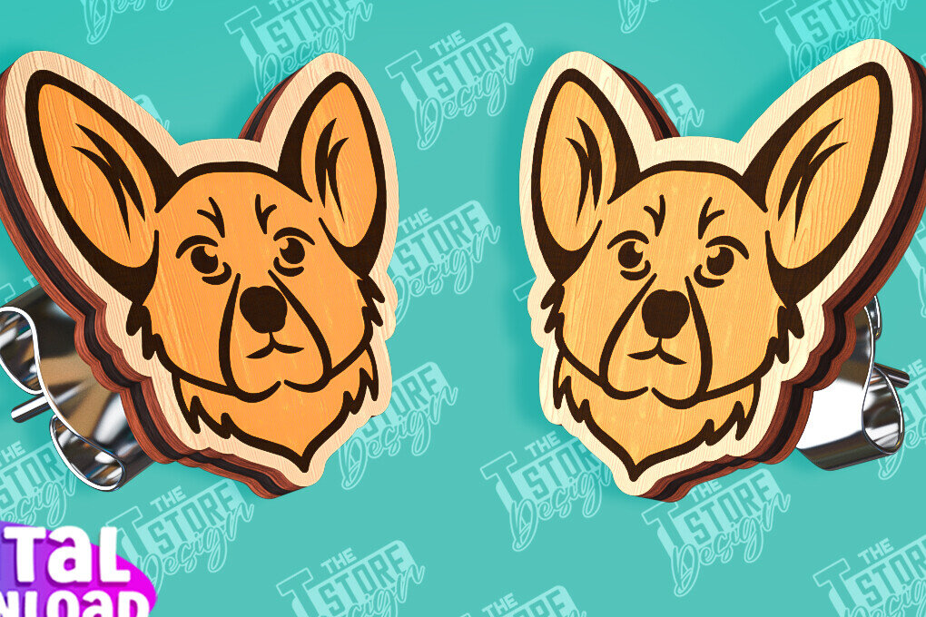 Intra απο ξύλο plywood  Χρώμα wenge 3mm-4mm πάχος - Πρότυπα κοπής με λέιζερ σκουλαρίκια με καρφιά σκύλου Δίασταση 3x3 cm INTRAFABR-39034374