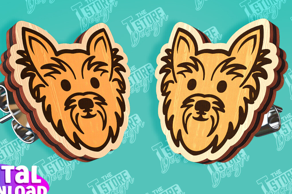 Intra απο ξύλο plywood  Χρώμα wenge 3mm-4mm πάχος - Πρότυπα κοπής με λέιζερ σκουλαρίκια με καρφιά σκύλου Δίασταση 3x3 cm INTRAFABR-90727493