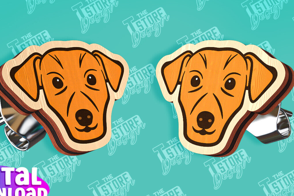 Intra απο ξύλο plywood  Χρώμα wenge 3mm-4mm πάχος - Πρότυπα κοπής με λέιζερ σκουλαρίκια με καρφιά σκύλου Δίασταση 3x3 cm INTRAFABR-97919408