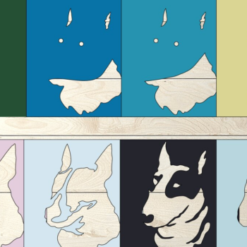 Intra απο ξύλο plywood  Χρώμα wenge 3mm-4mm πάχος - Dog για Cricut, Dog 3d Shadowbox Δίασταση 25x25 cm INTRAFABR-71163833 - Image 1