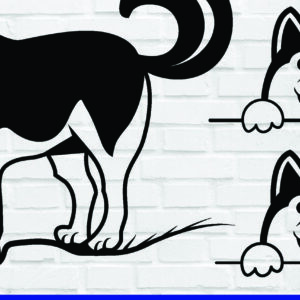 Intra απο ξύλο plywood  Χρώμα wenge 3mm-4mm πάχος - Διανυσματικό τέχνης τοίχου σκύλου για Δίασταση 40x50 cm INTRAFABR-37909969