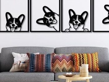 Intra απο ξύλο plywood  Χρώμα wenge 3mm-4mm πάχος - με λέιζερ διακόσμηση τοίχου σκύλου Δίασταση 30x20 cm INTRAFABR-29391851 - Image 4