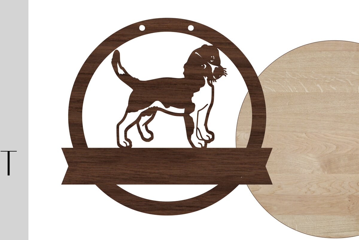 Intra απο ξύλο plywood  Χρώμα wenge 3mm-4mm πάχος - Σύμβολο καλωσορίσματος σκύλου και κενό Δίασταση 20x20 cm INTRAFABR-85697534