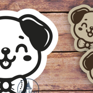 Intra απο ξύλο plywood  Χρώμα wenge 3mm-4mm πάχος - Σκύλος με Φιόγκο Σκουλαρίκια | Χαρακτική με λέιζερ Δίασταση 3x3 cm INTRAFABR-85697543