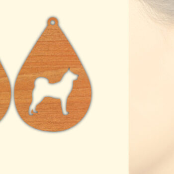 Intra απο ξύλο plywood  Χρώμα wenge 3mm-4mm πάχος - Ξύλινα σκουλαρίκια με λέιζερ Δίασταση 3x3 cm INTRAFABR-90816621 - Image 1