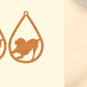 Intra απο ξύλο plywood Χρώμα wenge 3mm-4mm πάχος - Ξύλινα σκουλαρίκια με λέιζερ Δίασταση 3x3 cm INTRAFABR-90816629 - Image 1