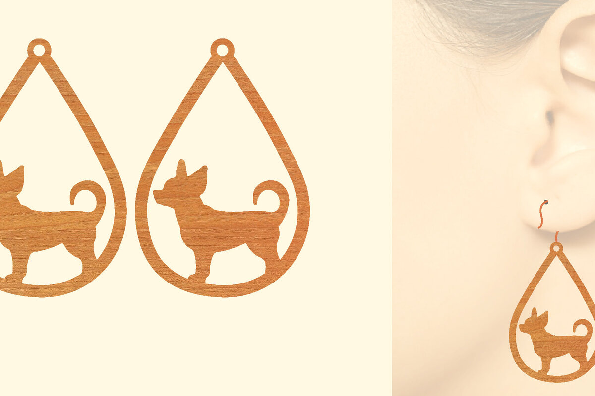 Intra απο ξύλο plywood  Χρώμα wenge 3mm-4mm πάχος - Ξύλινα σκουλαρίκια με λέιζερ Δίασταση 3x3 cm INTRAFABR-96145755