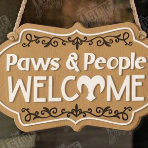 Intra απο ξύλο plywood  Χρώμα wenge 3mm-4mm πάχος - Σκύλοι Καλωσορίζουν Άτομα Ανεκτά Σήμα | CNC Δίασταση 30x20 cm INTRAFABR-118597624