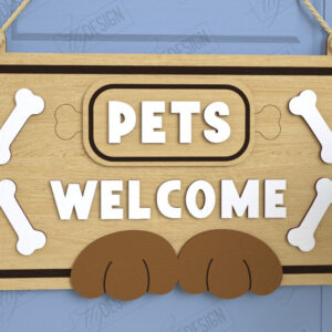 Intra απο ξύλο plywood  Χρώμα wenge 3mm-4mm πάχος - Σκύλοι Καλωσορίζουν Άτομα Ανεκτά Σήμα | CNC Δίασταση 30x20 cm INTRAFABR-118535275