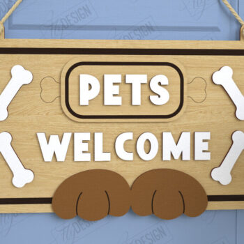 Intra απο ξύλο plywood Χρώμα wenge 3mm-4mm πάχος - Σκύλοι Καλωσορίζουν Άτομα Ανεκτά Σήμα | CNC Δίασταση 30x20 cm INTRAFABR-118535275 - Image 1