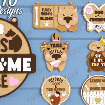 Intra απο ξύλο plywood Χρώμα wenge 3mm-4mm πάχος - Σκύλοι καλωσορίζουν Ανεκτά άτομα |CNC Δίασταση 30x20 cm INTRAFABR-104748614 - Image 1