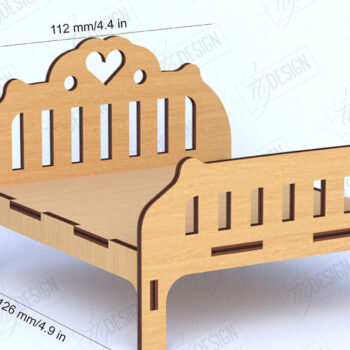 Intra απο ξύλο plywood  Χρώμα wenge 3mm-4mm πάχος - Πακέτο επίπλων κρεβατοκάμαρας κουκλόσπιτου | CNC Δίασταση 20x20 cm INTRAFABR-88638156 - Image 4