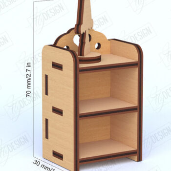 Intra απο ξύλο plywood Χρώμα wenge 3mm-4mm πάχος - Έπιπλα Κουκλόσπιτου | Κομοδίνο κούκλα Δίασταση 20x20 cm INTRAFABR-78219867 - Image 1