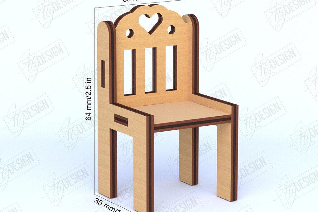 Intra απο ξύλο plywood  Χρώμα wenge 3mm-4mm πάχος - Έπιπλα Κουκλόσπιτου | Καρέκλα κούκλας | CNC Δίασταση 20x20 cm INTRAFABR-88638337