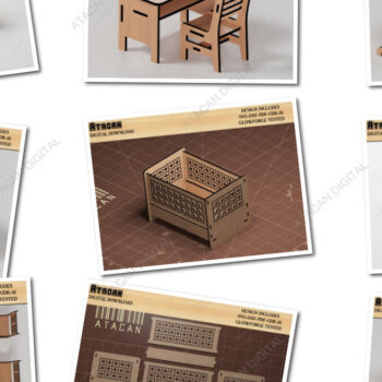 Intra απο ξύλο plywood  Χρώμα wenge 3mm-4mm πάχος - Σετ κουκλόσπιτο Κρεβάτι βρεφικής κούνιας, σχολικό γραφείο Δίασταση 30x20 cm INTRAFABR-73300479 - Image 1